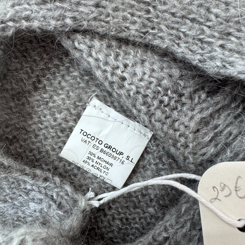 TOCOTO VINTAGE - KNITTED HEADBAND - GREY - 30% MOHAIR - 20" = 3-6Y - NWT - Picture 3 of 4